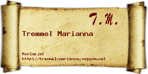 Tremmel Marianna névjegykártya